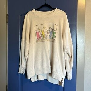 Aerie Oversized Graphic Sweatshirt Keith Haring